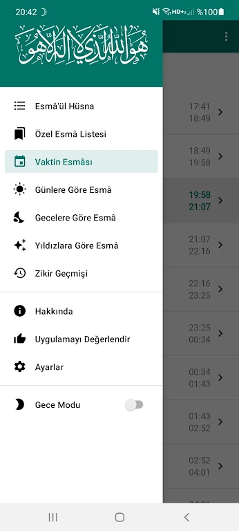 Esmaül Hüsna Vakitleri & Zikri Captura de tela 1