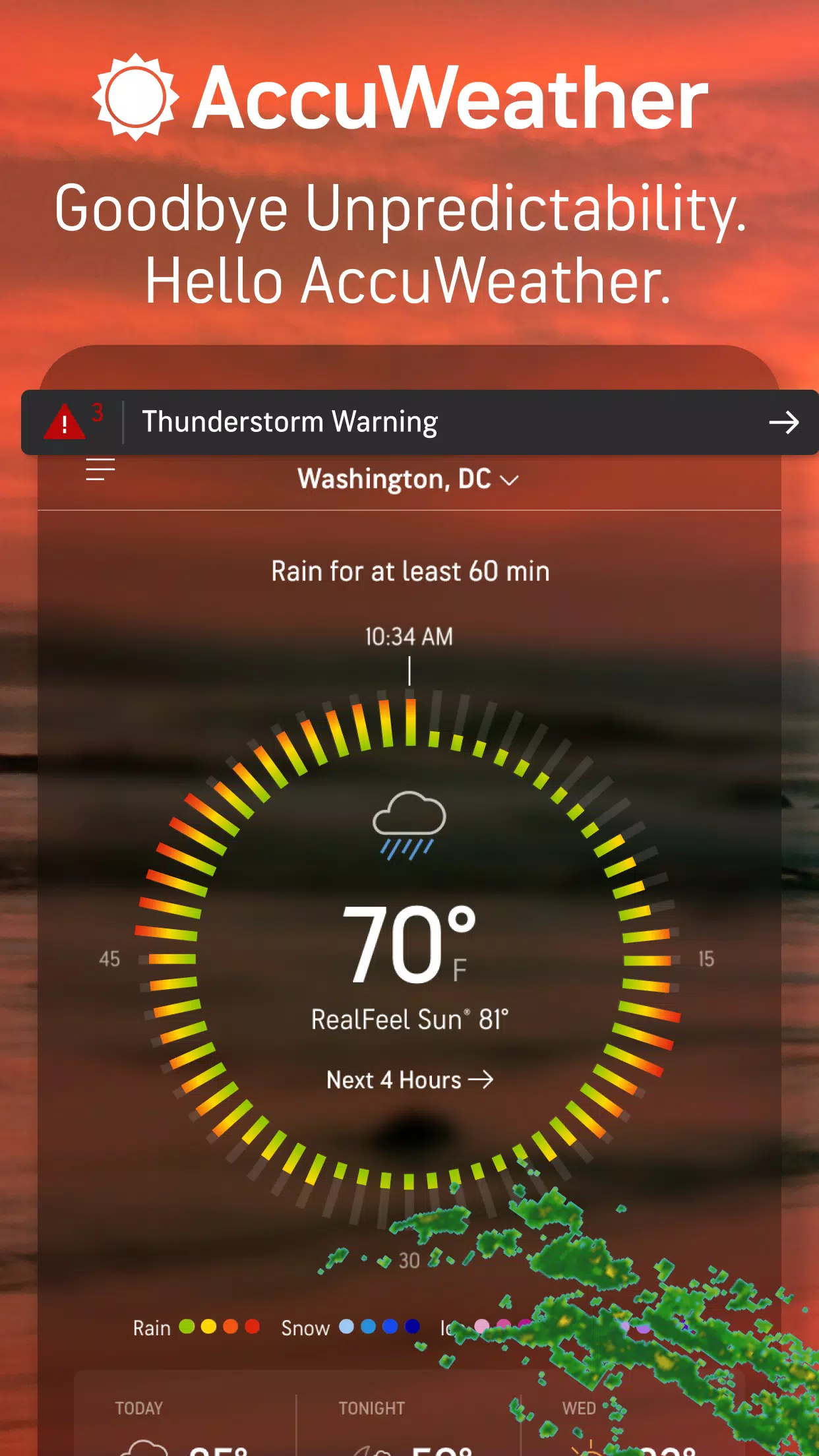 AccuWeather ဖန်သားပြင်ဓာတ်ပုံ 1