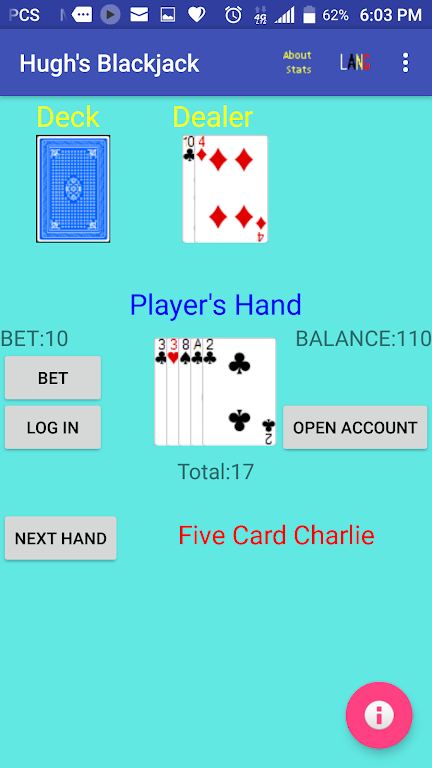 Hugh’s Blackjack ဖန်သားပြင်ဓာတ်ပုံ 3