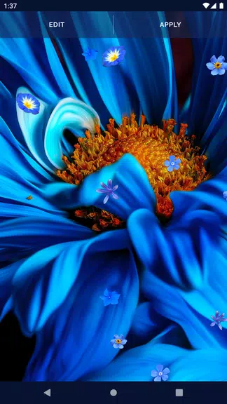 Blue Flowers Live Wallpaper Captura de pantalla 4