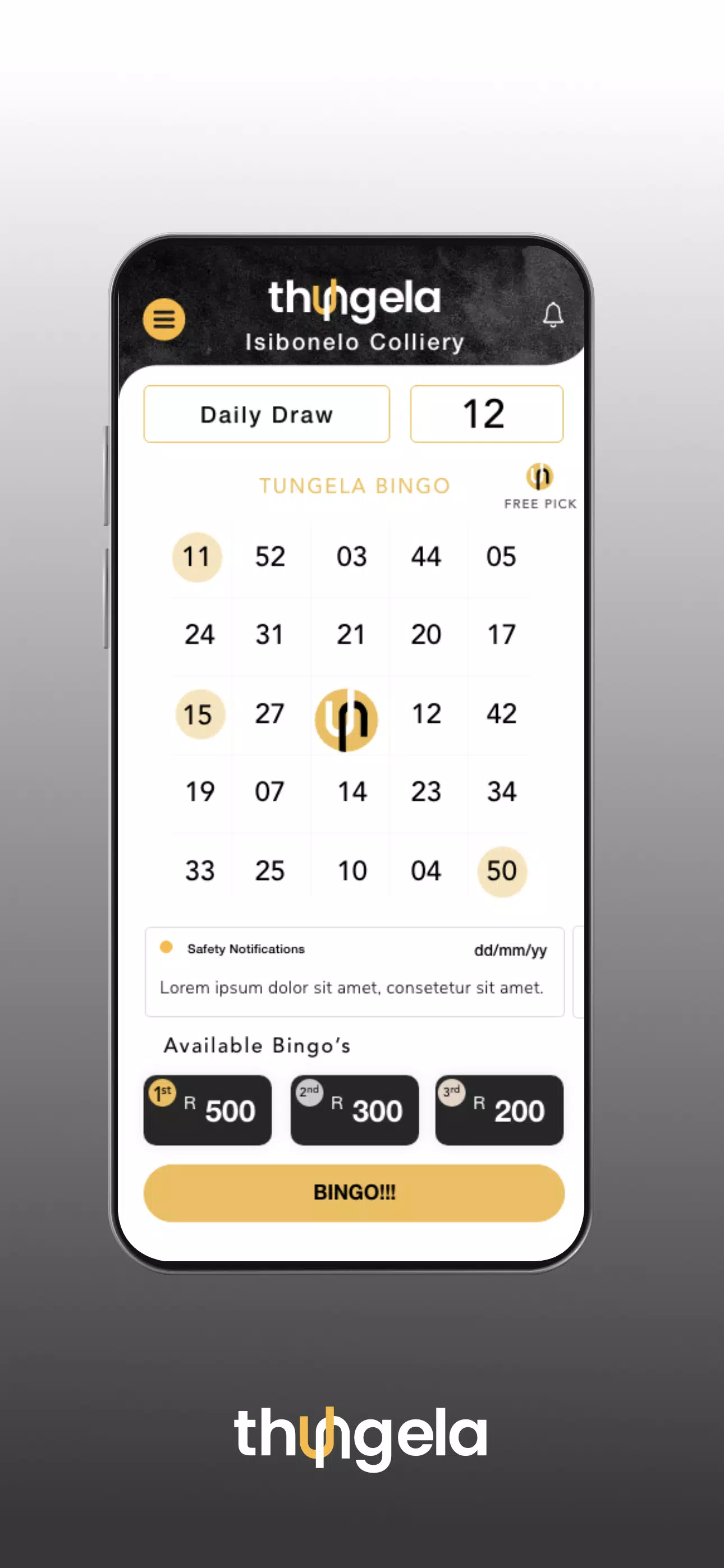 Thungela Bingo Screenshot 2