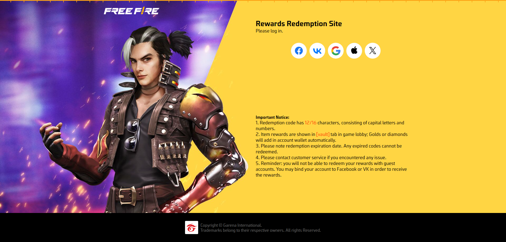 Garena <:> : 2025 년 1 월의 최신 작업 구속 코드