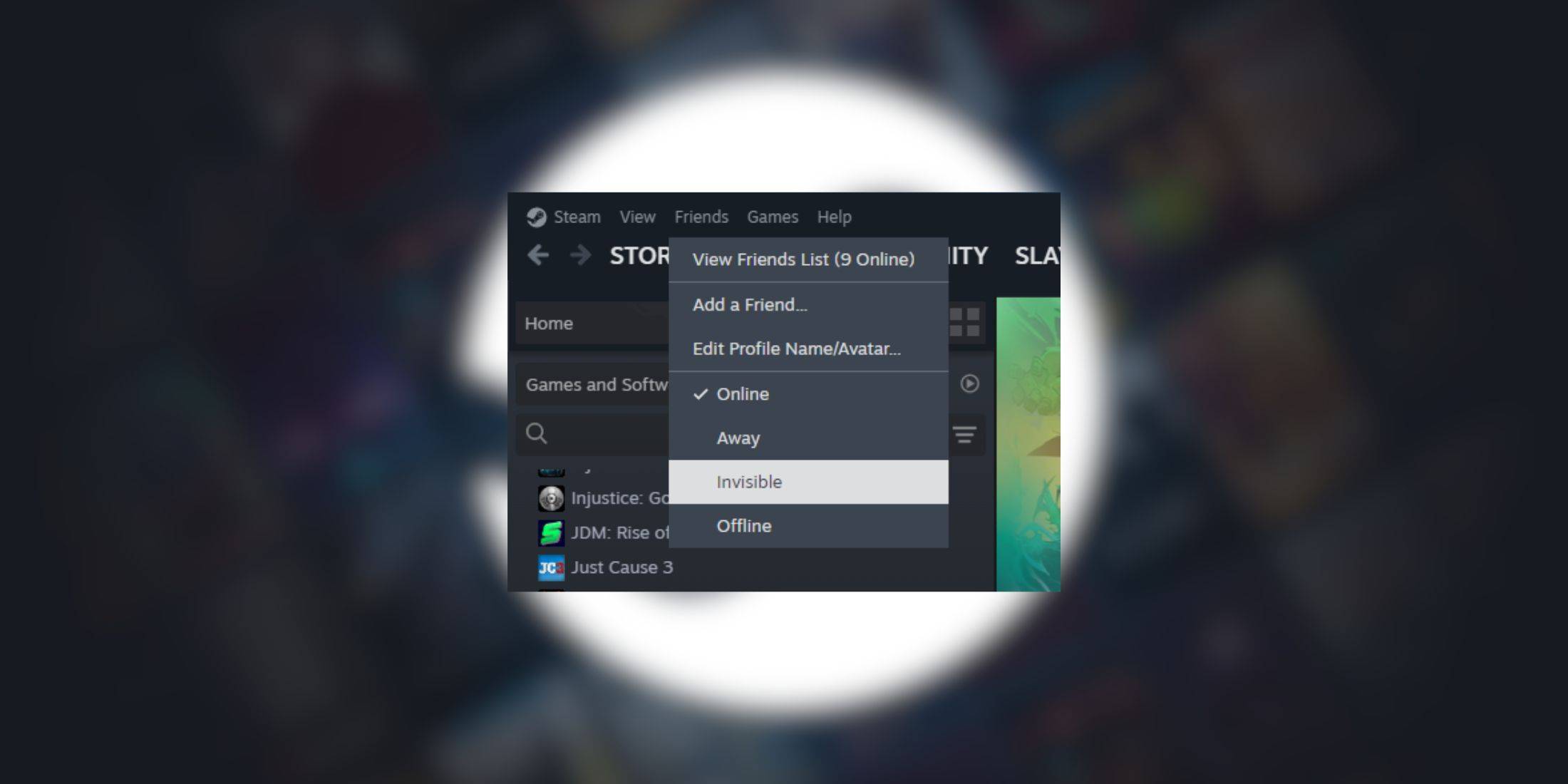 Steam ရုပ်ဖျက်ခြင်း- အော့ဖ်လိုင်းကို စိုက်ကြည့်မနေဘဲ ပေါ်လာသည်။