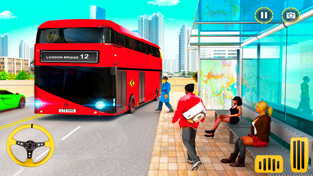 City Coach Bus Driving Sim 3D Скриншот 1