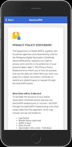 VaxCertPH Screenshot 2