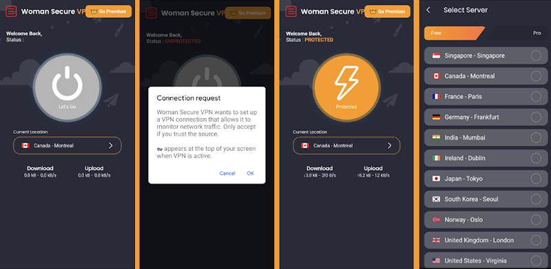 Woman Secure VPN Zrzut ekranu 3