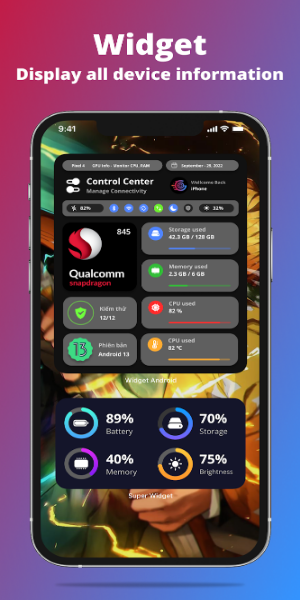 G-CPU:Monitor CPU, RAM, Widget ဖန်သားပြင်ဓာတ်ပုံ 1