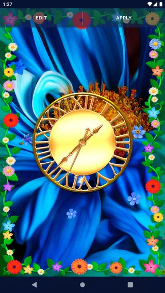 Blue Flowers Live Wallpaper Captura de pantalla 3