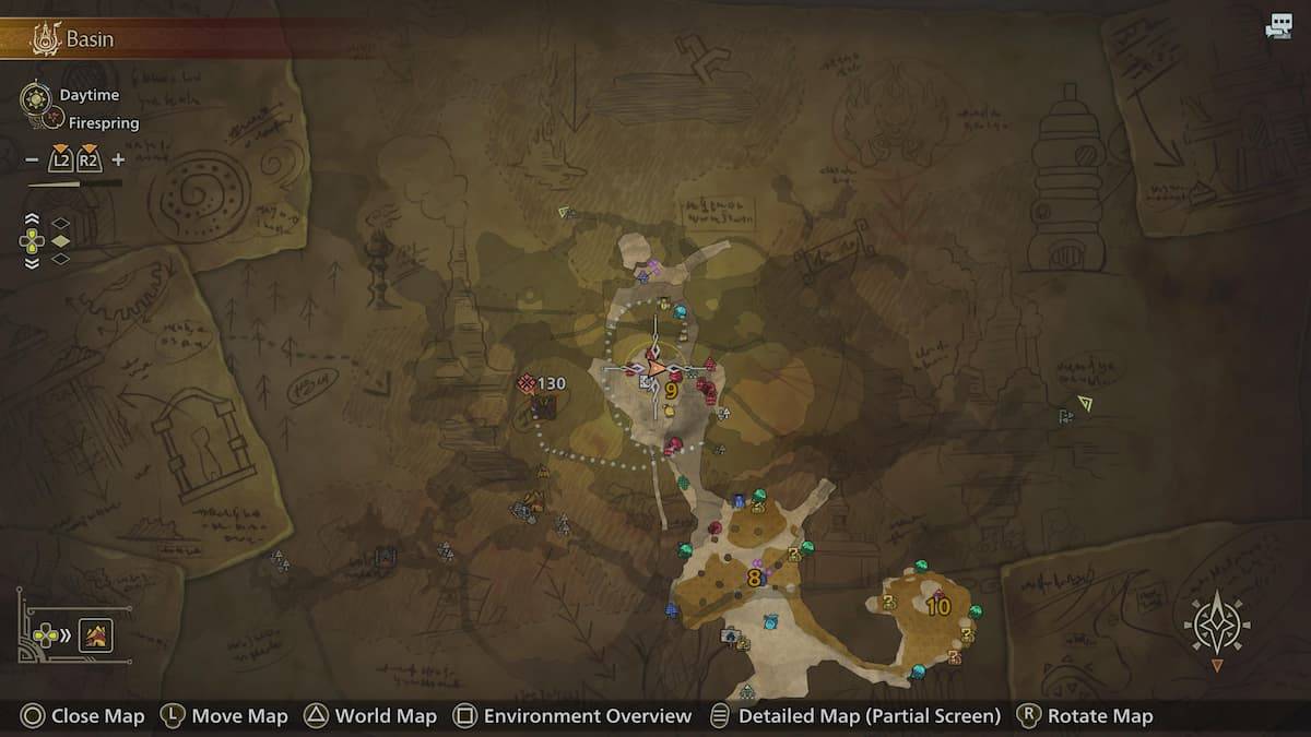 Monster Hunter Wilds의 Zone 9의 맵 스크린 샷