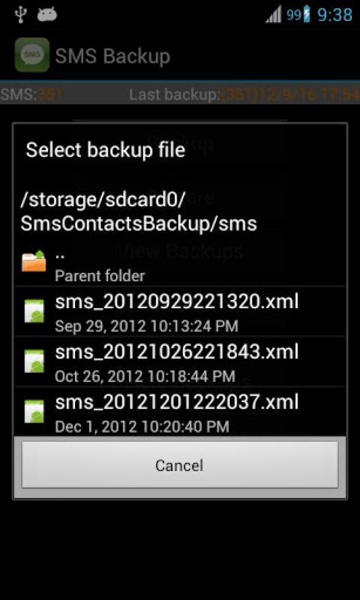 Super Backup: SMS and Contacts Screenshot 2