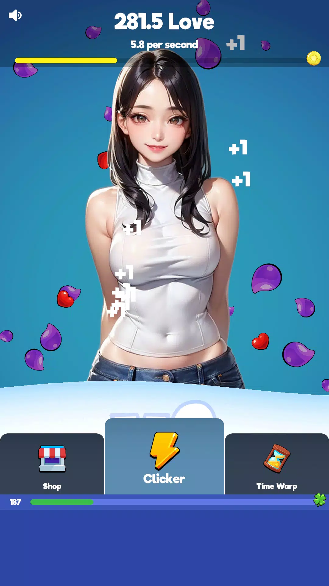 Sexy touch girls: idle clicker Screenshot 1