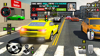 US Taxi Car Driving Games Скриншот 1