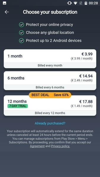 AVG Secure VPN Proxy & Privacy應用截圖第1張