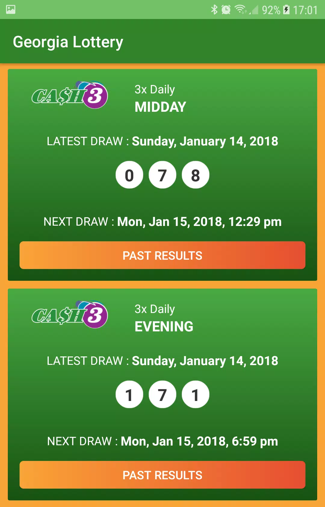 Georgia Lottery Results Captura de tela 1