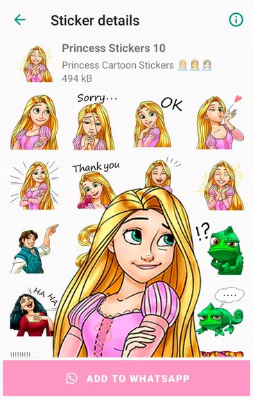 Princess Cartoon WAsticker Captura de pantalla 2