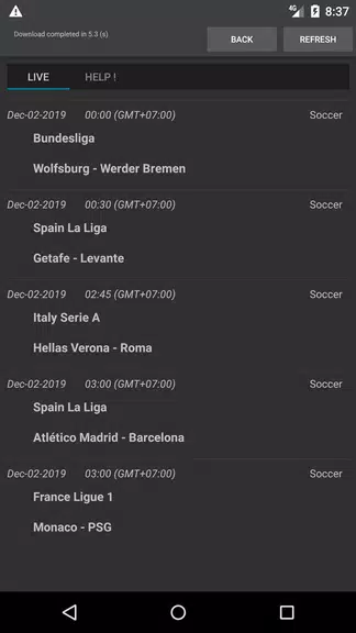 Sport Schedule Schermafbeelding 1