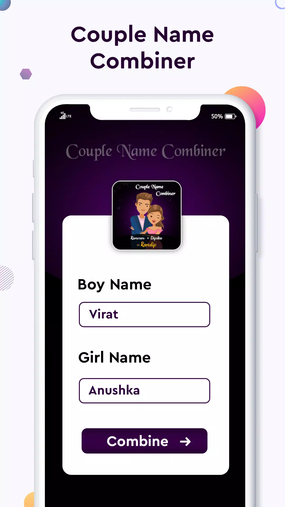 Baby name Couple Name Combiner ภาพหน้าจอ 1