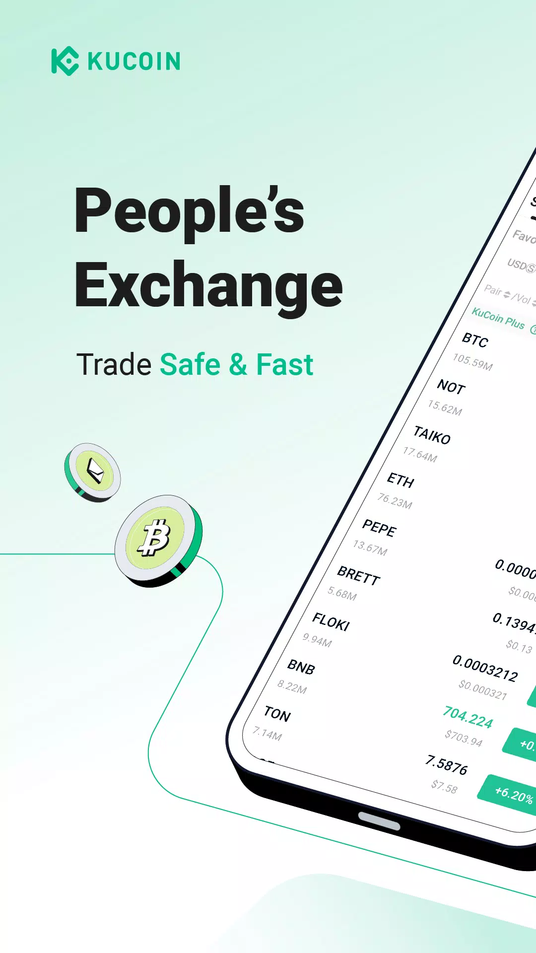 KuCoin - 比特幣BTC、以太坊ETH交易所應用截圖第1張