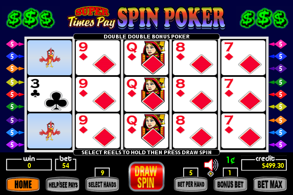 Super Times Pay Spin Poker - FREE Скриншот 3