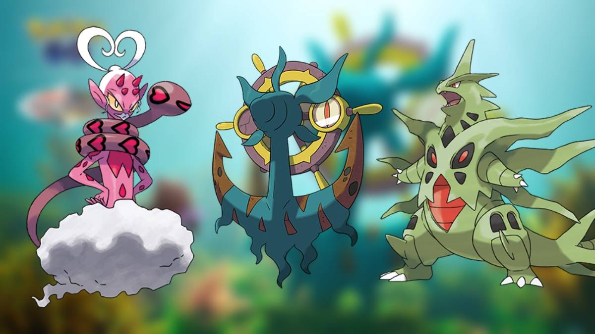 Enamorus, Dhelmise, dan Mega Tyranitar dari Pokemon Go, muncul sebagai bos RAID semasa rakan -rakan tercinta