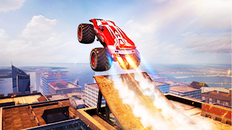 Mega Truck Rooftop Stunt Games Tangkapan skrin 2