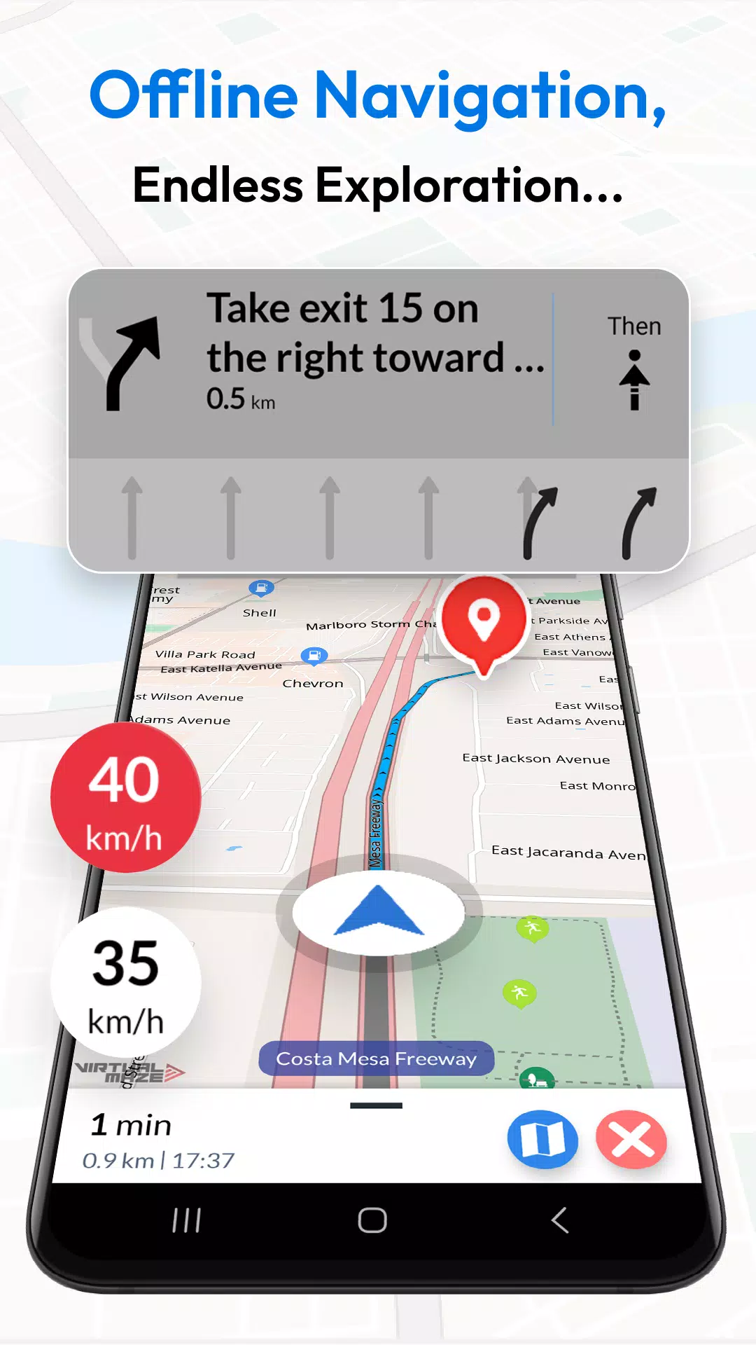 Offline Map Navigation ဖန်သားပြင်ဓာတ်ပုံ 1