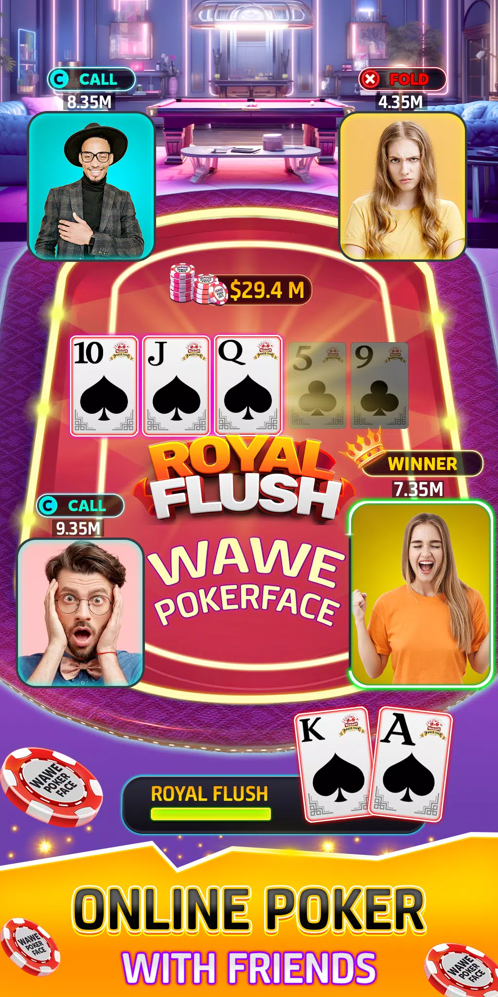 Wawe Poker Face - Holdem Poker Ekran Görüntüsü 1