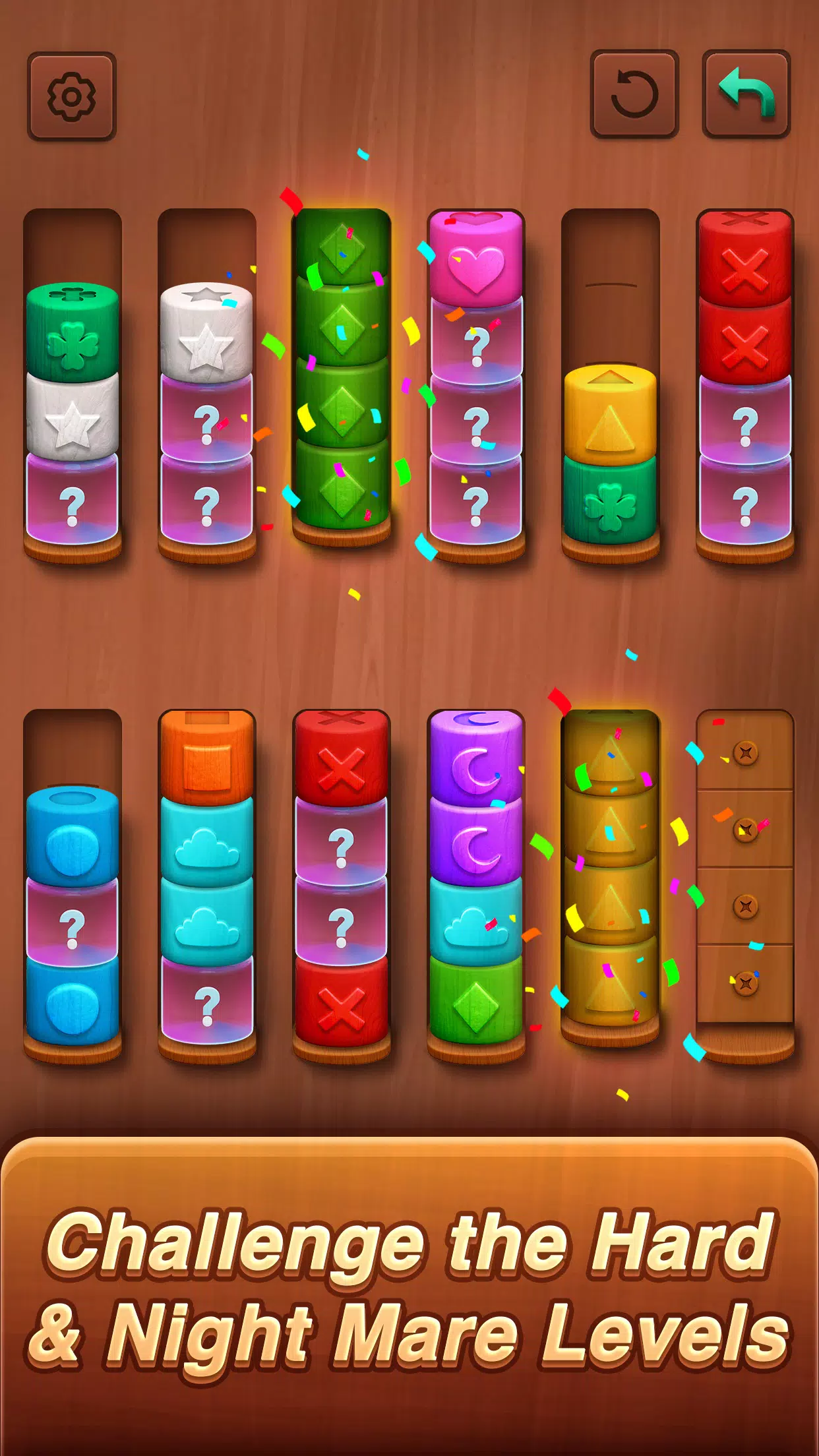 Color sort: Wood Cylinder Saga Screenshot 4