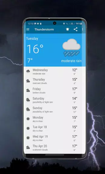 Thunderstorm- weather warnings স্ক্রিনশট 4