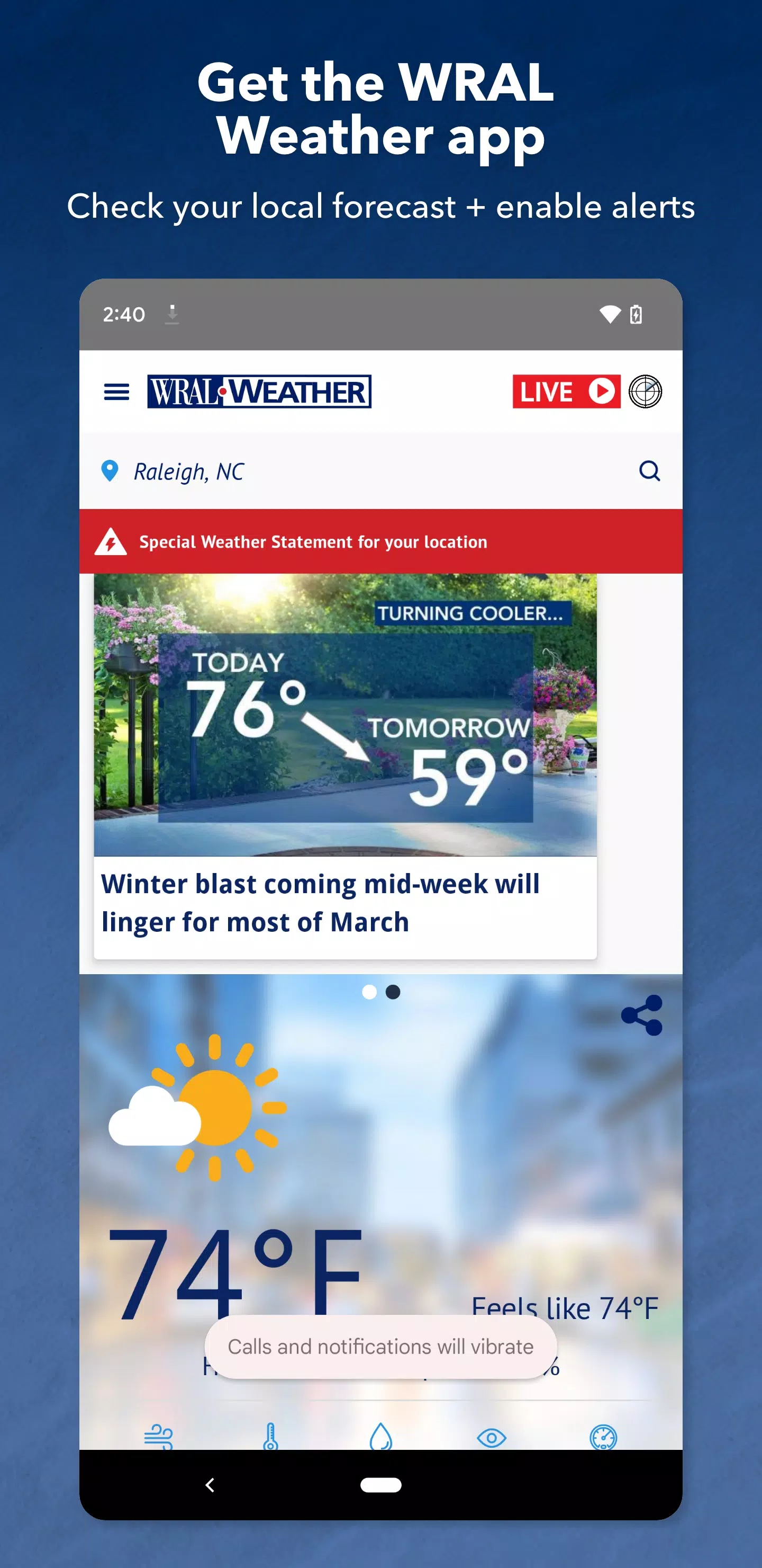 WRAL Weather स्क्रीनशॉट 1