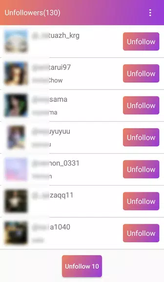 Follow Analyzer who not follow ภาพหน้าจอ 2