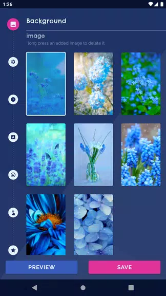 Blue Flowers Live Wallpaper Captura de pantalla 1