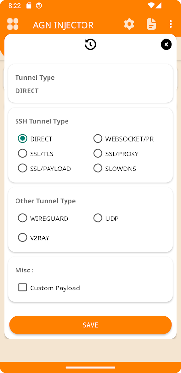 Schermata AGN INJECTOR (SSH/DNS/SSL) VPN 2
