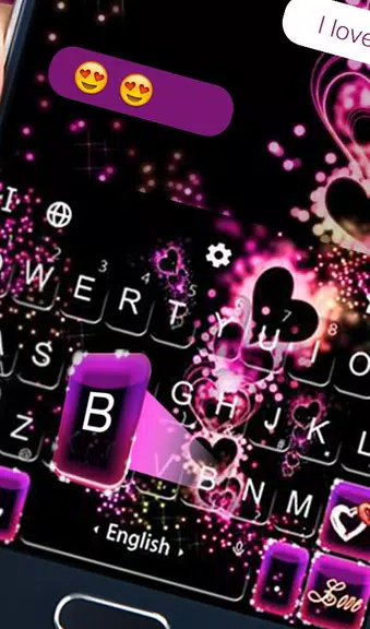Sparkling Purple Heart Keyboard Theme স্ক্রিনশট 3