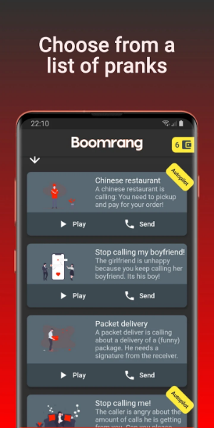 Boomrang - Prank Calls Screenshot 1