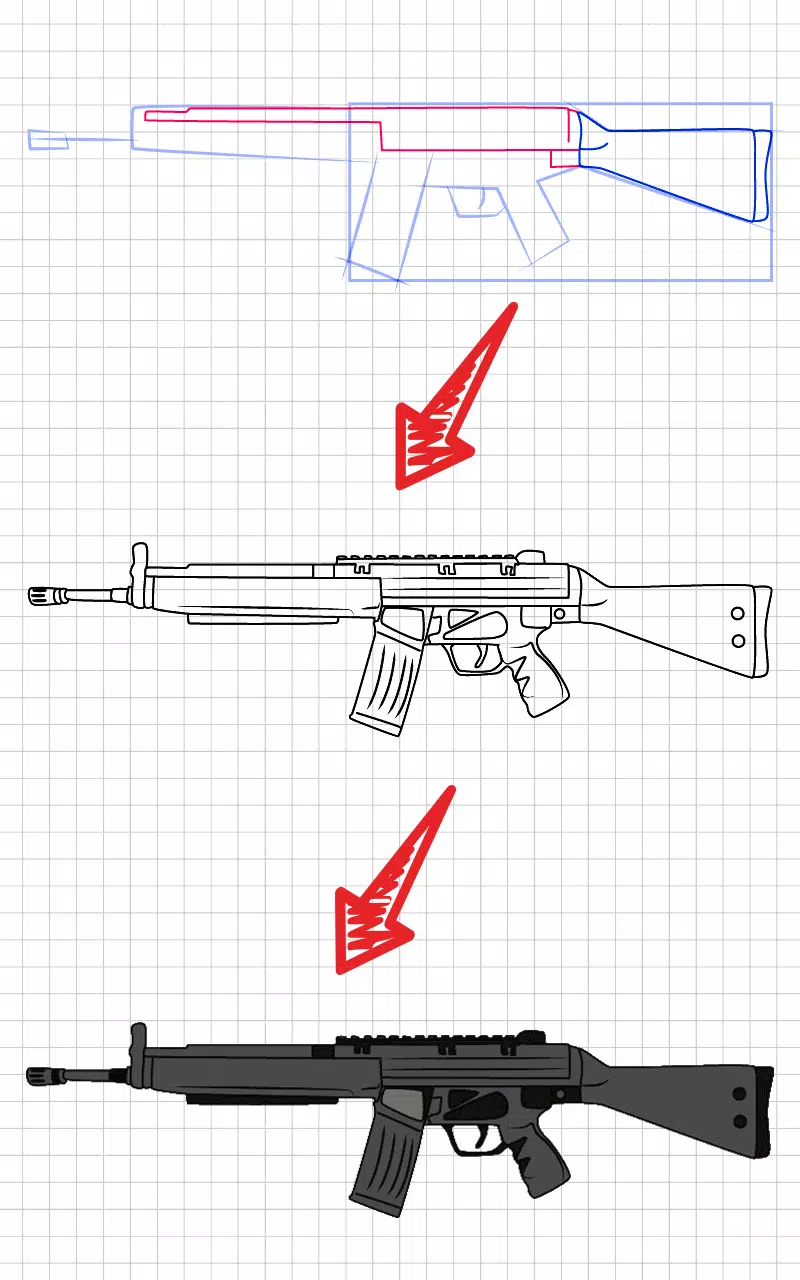 How to draw weapons step by st Zrzut ekranu 3