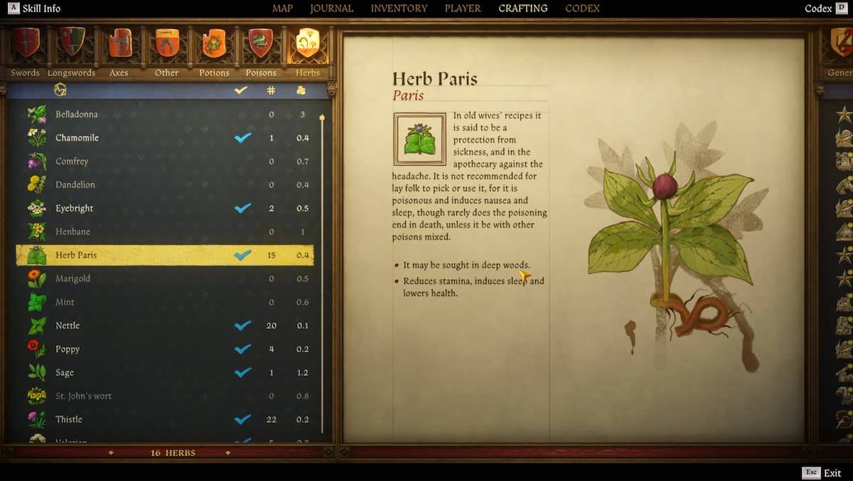 Comment obtenir Herb Paris dans le Royaume Come Deliverance 2