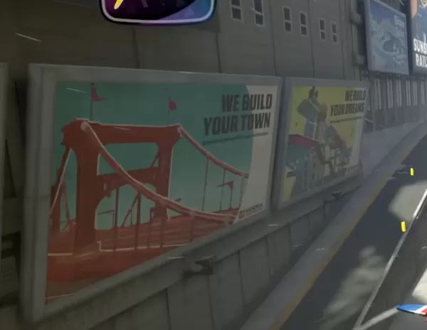 Suspected AI-generated billboard imagery in Mario Kart World