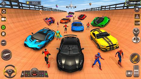 Schermata Superhero Game: Ramp Car Stunt 2