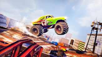 Mega Truck Rooftop Stunt Games Ekran Görüntüsü 3