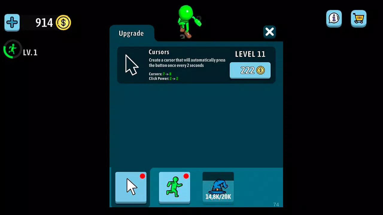 Schermata Green button: Авто кликер игра 1