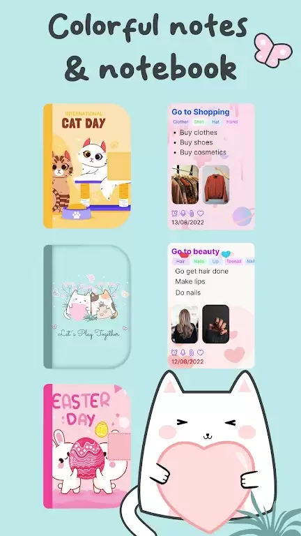 Cute Notes Notebook & Organize Captura de pantalla 1