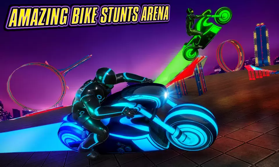 Light Bike Stunt Racing Game Ảnh chụp màn hình 3