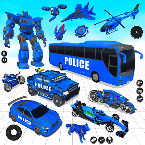 Police Bus Robot Bike Games ဖန်သားပြင်ဓာတ်ပုံ 1