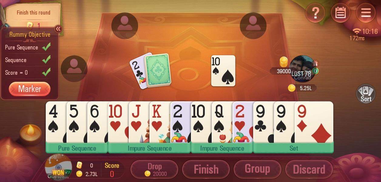 Rummy Plus - Online Indian Rummy Tangkapan skrin 1