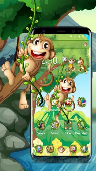 The Cute Cartoon Monkey Theme Schermafbeelding 1
