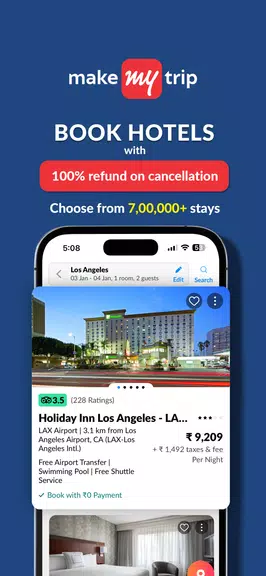 MakeMyTrip Hotels, Flight, Bus Captura de tela 4
