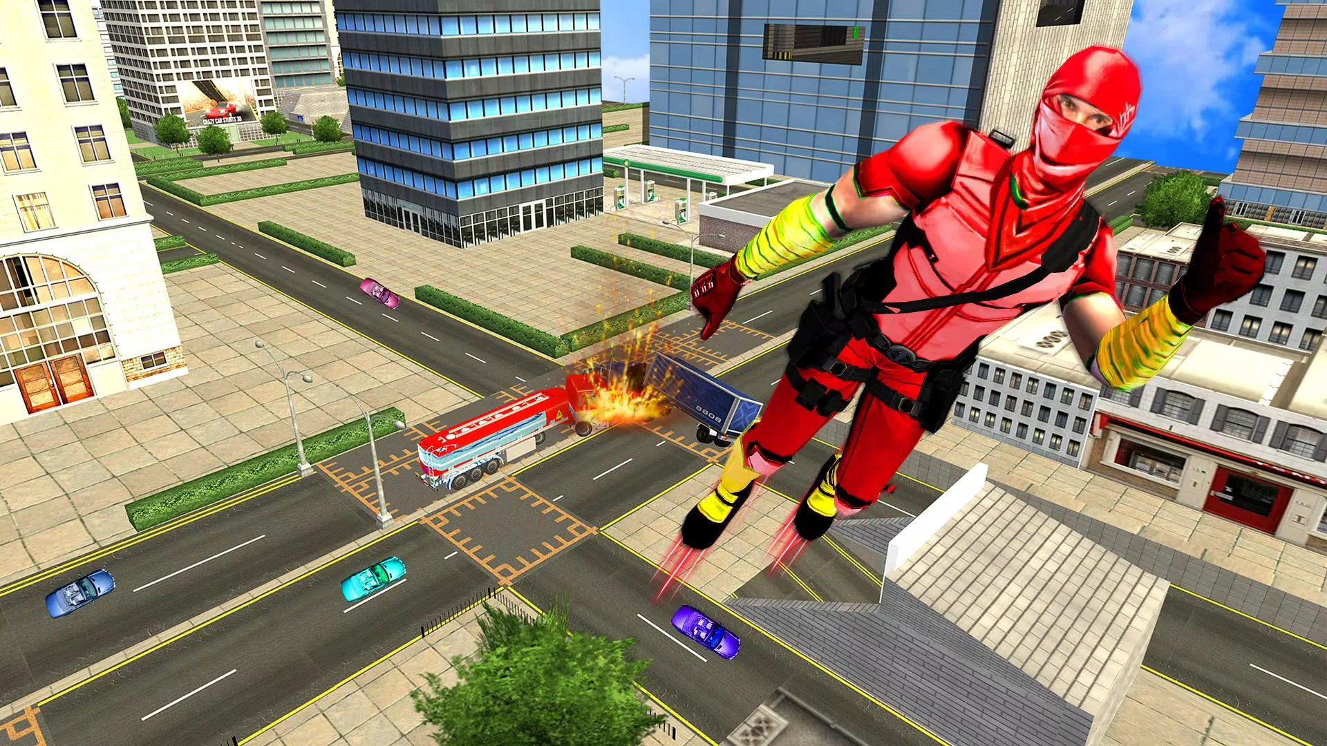 Flying Ninja Hero Crime Chase Скриншот 1