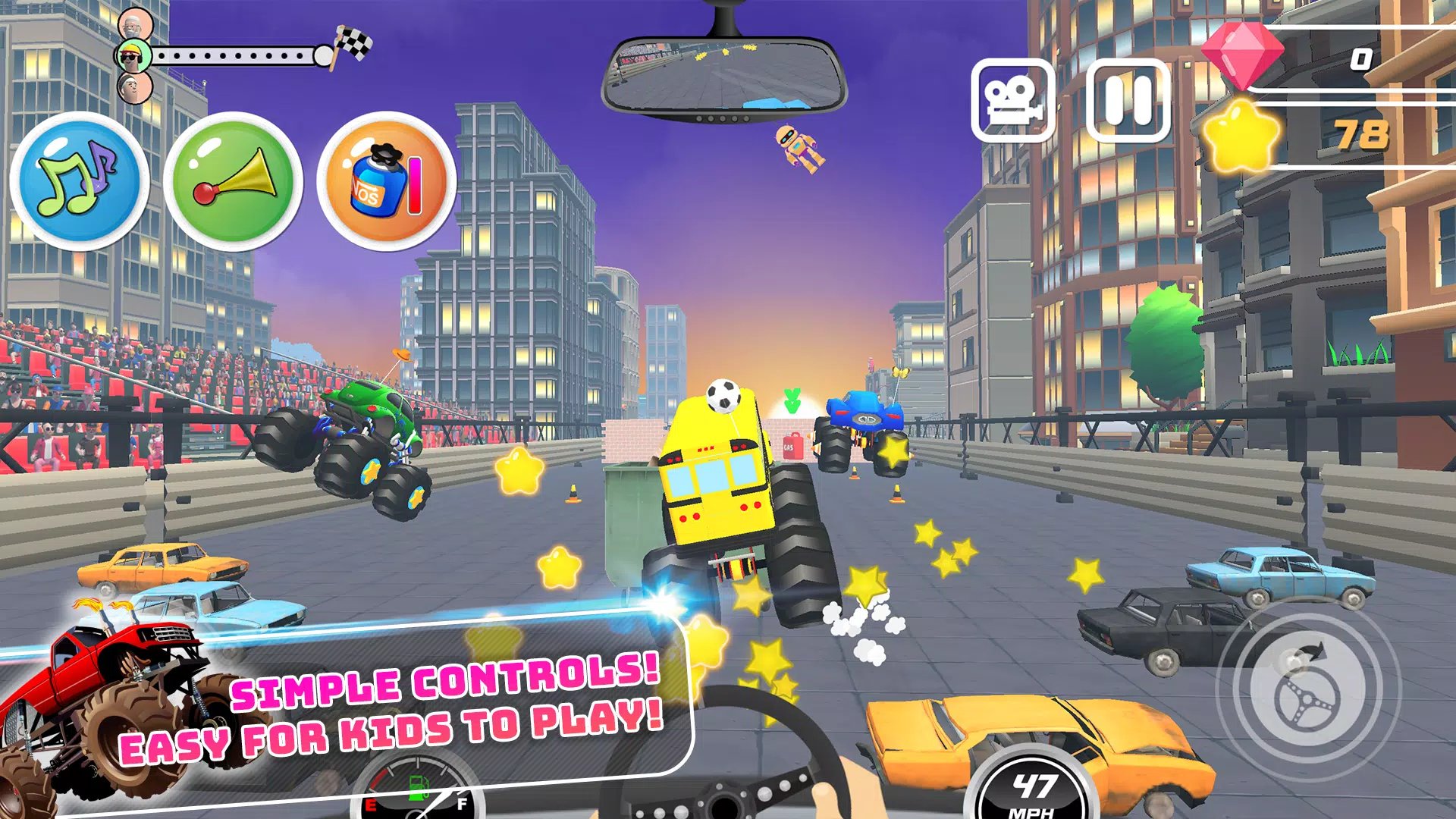 Monster Trucks Kids Race Game Zrzut ekranu 3