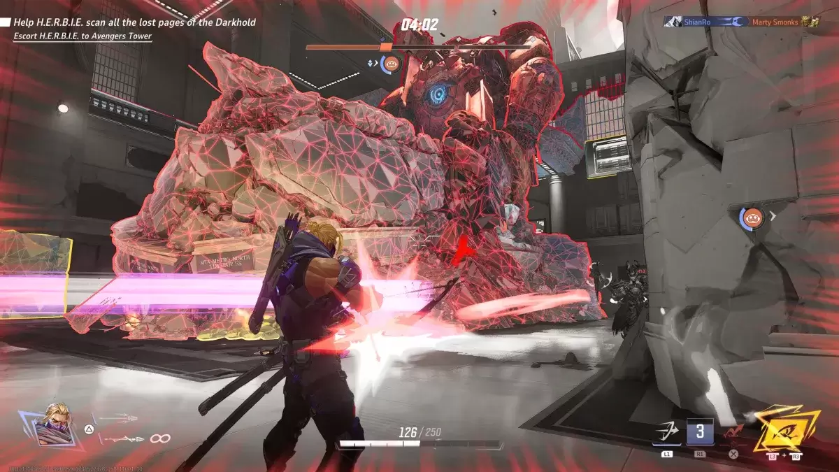 A building highlighted in red, ready for Recursive Destruction in Marvel Rivals.